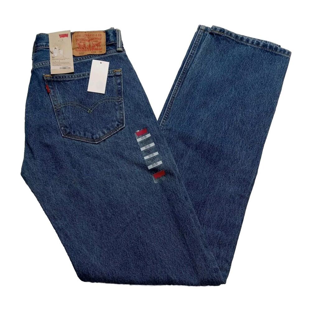 Levi's‎ 505 Jeans Men's 32x36 Regular Fit Straight Leg 100% Cotton Blue